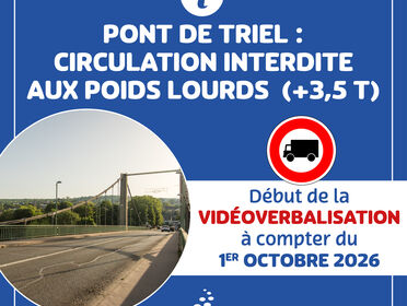 Interdiction de circulation des poids lourds sur le pont de Triel 