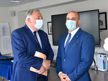 Le Président du Sénat, Gérard Larcher, en visite à Triel